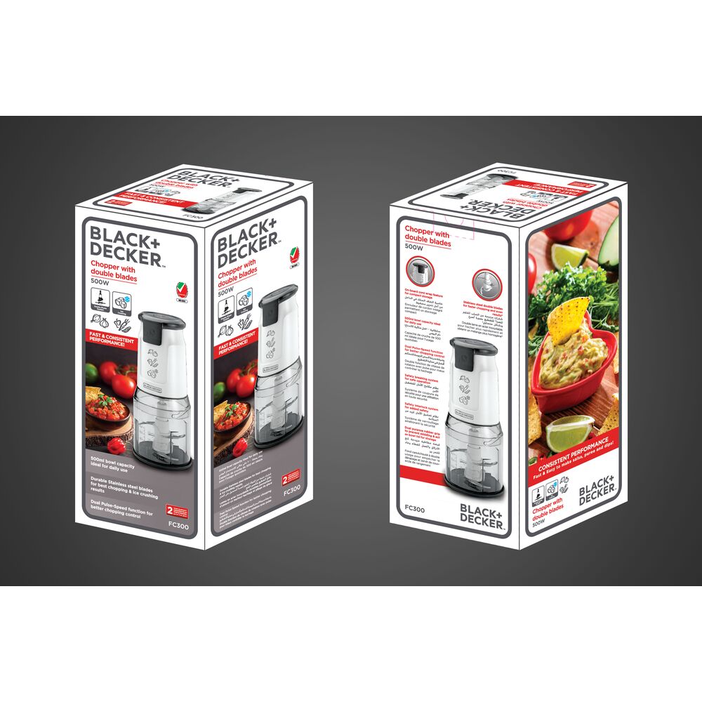 Black+Decker Dual Blade Chopper 500Watt - FC300 (4) Black+Decker Dual Blade Chopper 500Watt - FC300