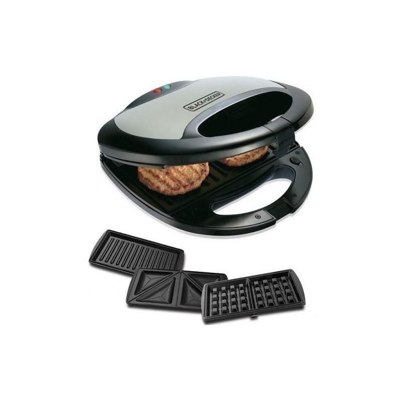 Interchangeable 2 Plate Sandwich +Waffle Maker