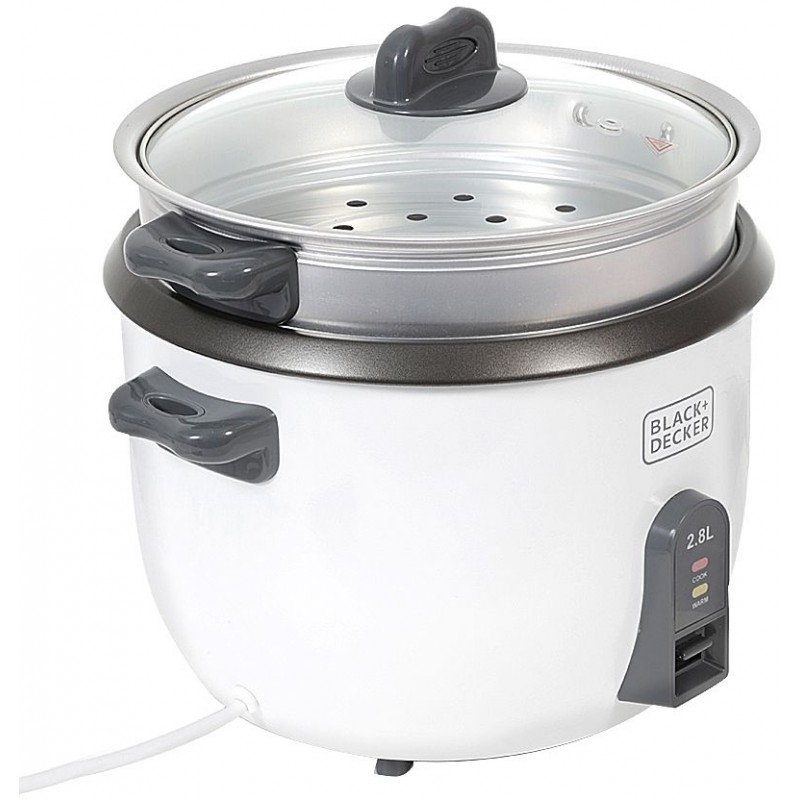 2.5L Non-Stick Rice Cooker with Glass Lid