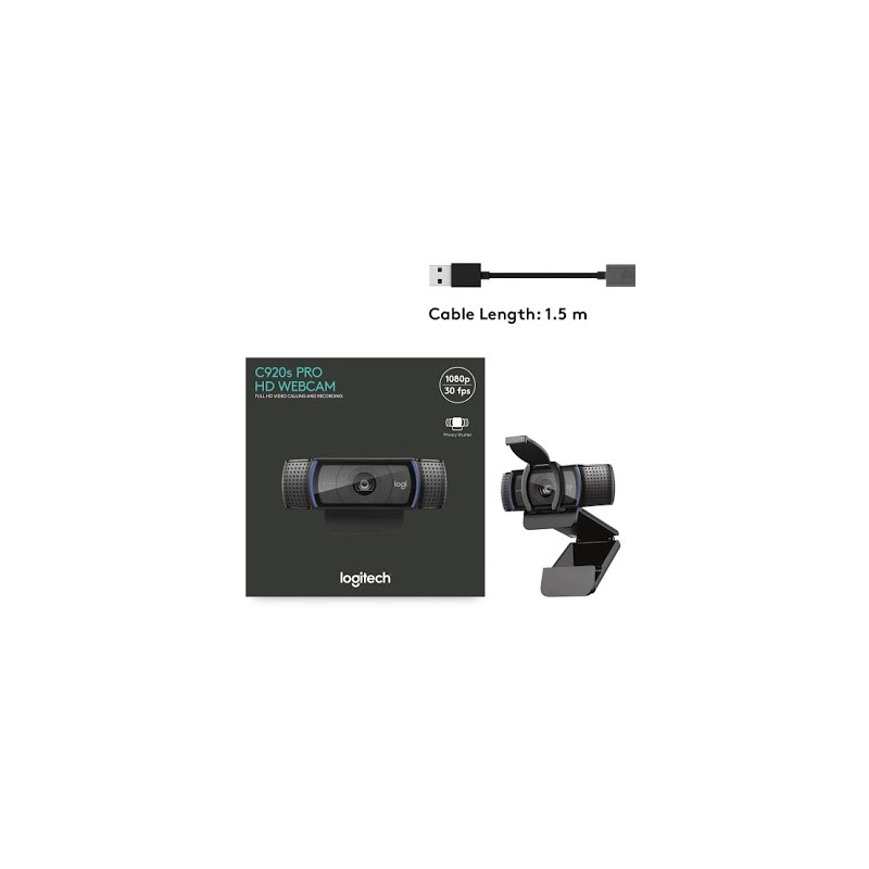 Logitech C920S HD Pro Webcam with Privacy Shutter