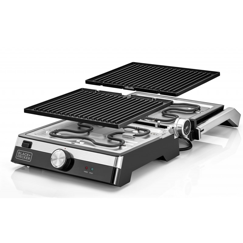 Black+Decker 2000W Health Grill, Black/Silver, CG2000-B5