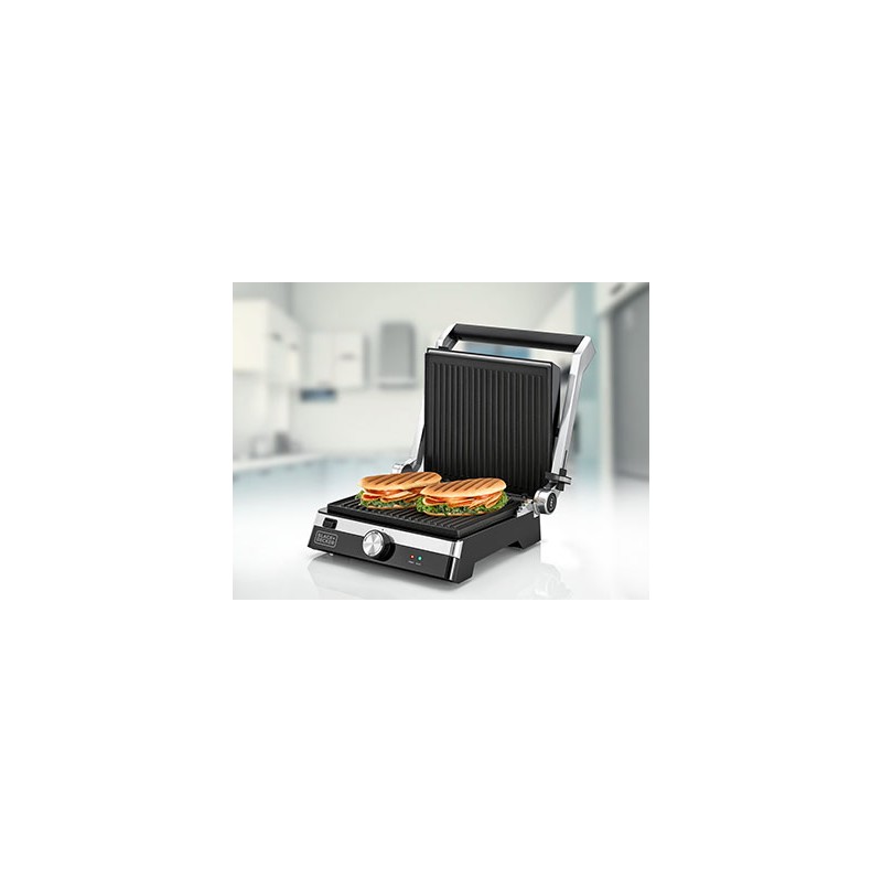 Black+Decker 2000W Health Grill, Black/Silver, CG2000-B5