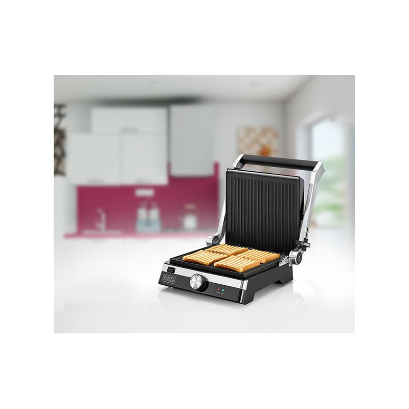 Black+Decker 2000W Health Grill, Black/Silver, CG2000-B5