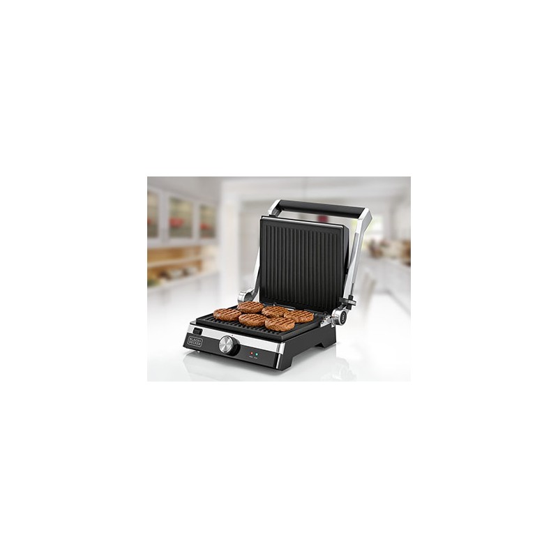 Black+Decker 2000W Health Grill, Black/Silver, CG2000-B5