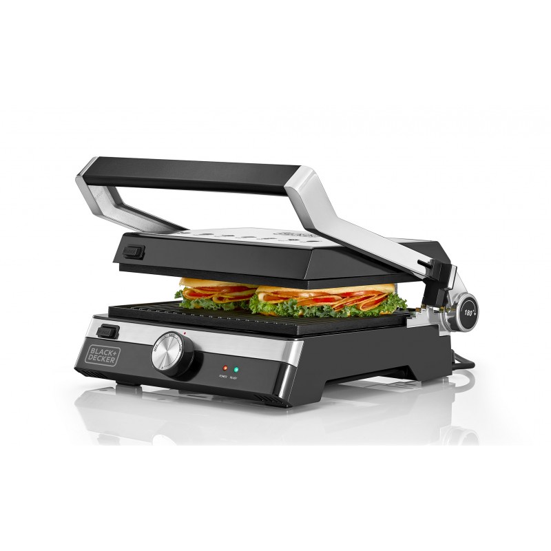 Black+Decker 2000W Health Grill, Black/Silver, CG2000-B5