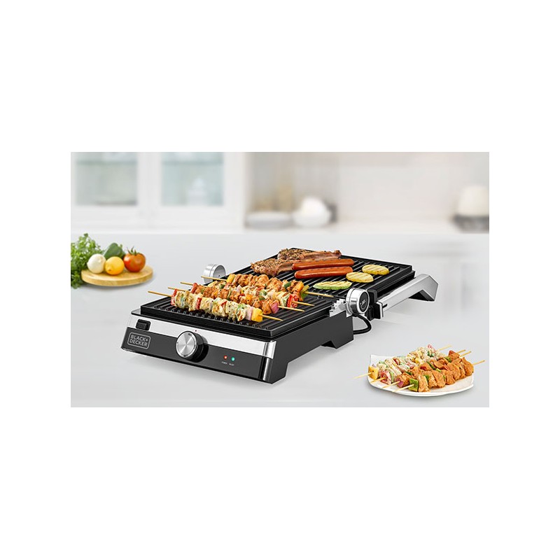 Black+Decker 2000W Health Grill, Black/Silver, CG2000-B5
