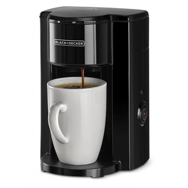 Black+Decker 350W 1 Cup Coffee Maker/ Machine with Coffee Mug for Drip Coffee & Espresso, Black - DCM25N