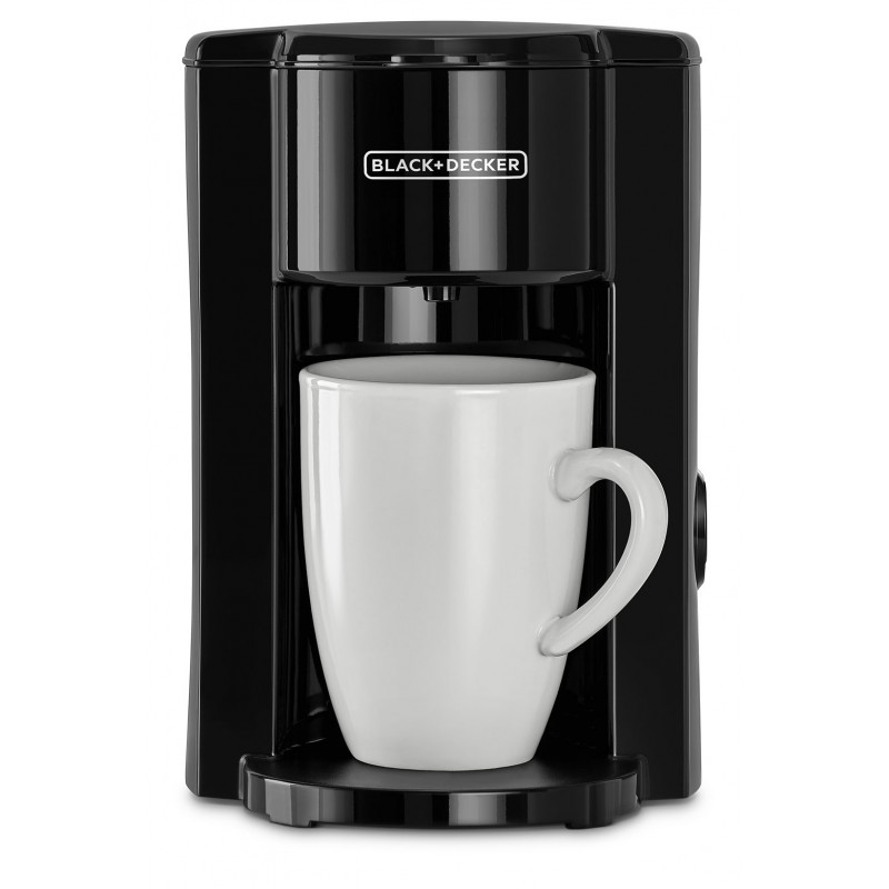 Black+Decker 350W 1 Cup Coffee Maker/ Machine with Coffee Mug for Drip Coffee & Espresso, Black - DCM25N