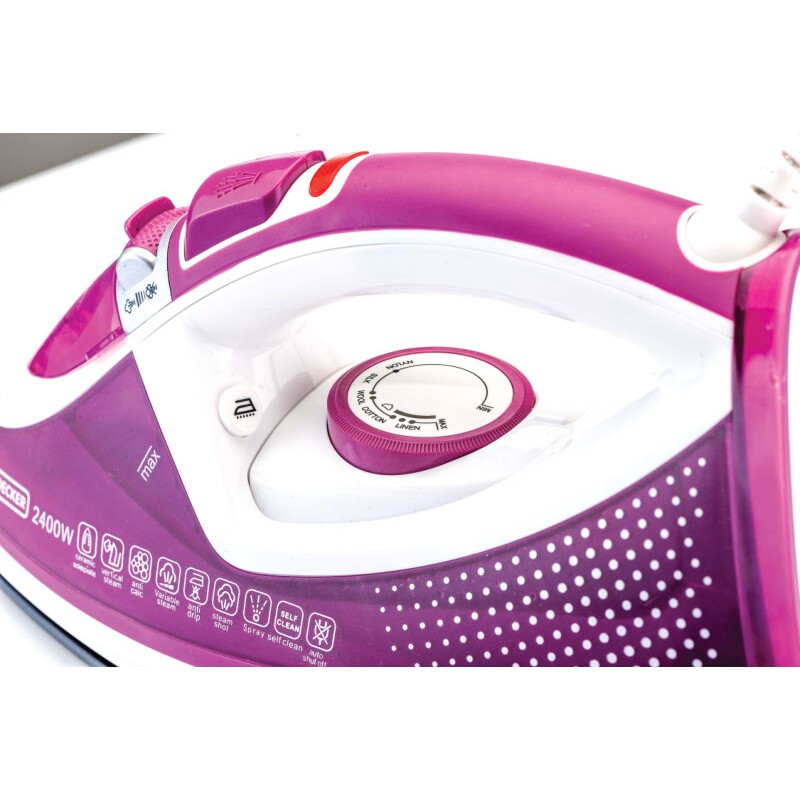 Black+Decker 2400W Ceramic Soleplate Steam Iron with Auto Shutoff - X2450