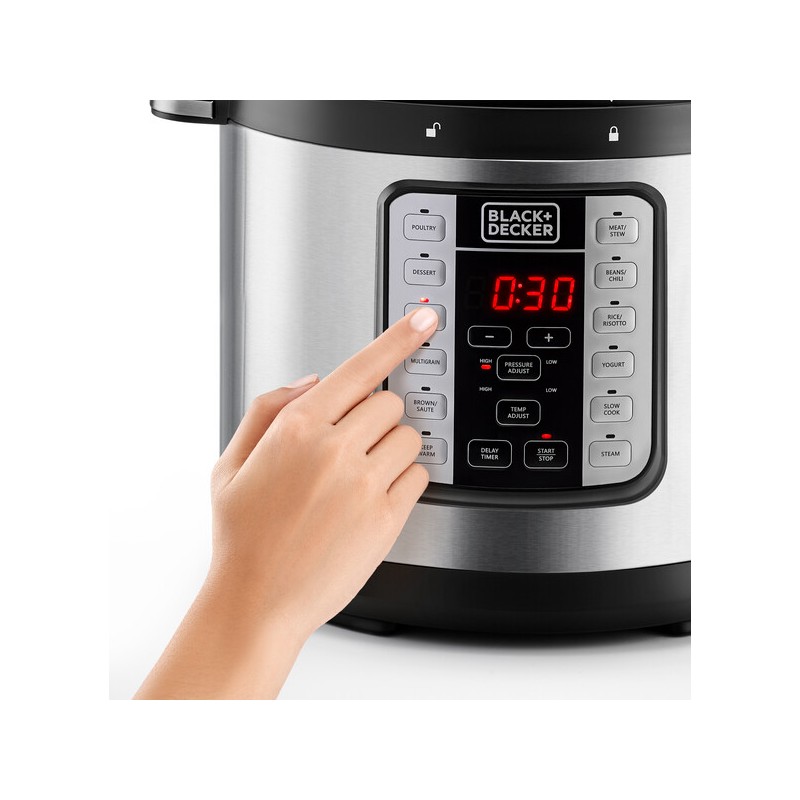 Black+Decker 7 in 1 Smart Steam Pot, 1000W, 6L Smart Programmable - PCP1000