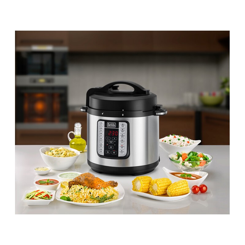 Black+Decker 7 in 1 Smart Steam Pot, 1000W, 6L Smart Programmable - PCP1000