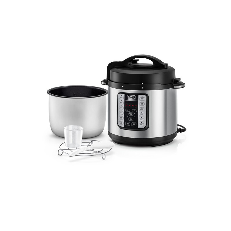 Black+Decker 7 in 1 Smart Steam Pot, 1000W, 6L Smart Programmable - PCP1000