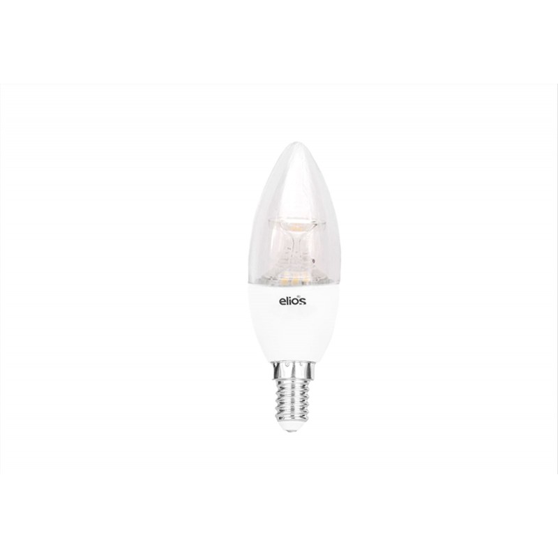 Elios CANDLE LED WITH LENS (C37) 5W Cool Daylight 6500 Kelvin E14 - WHITE BODY