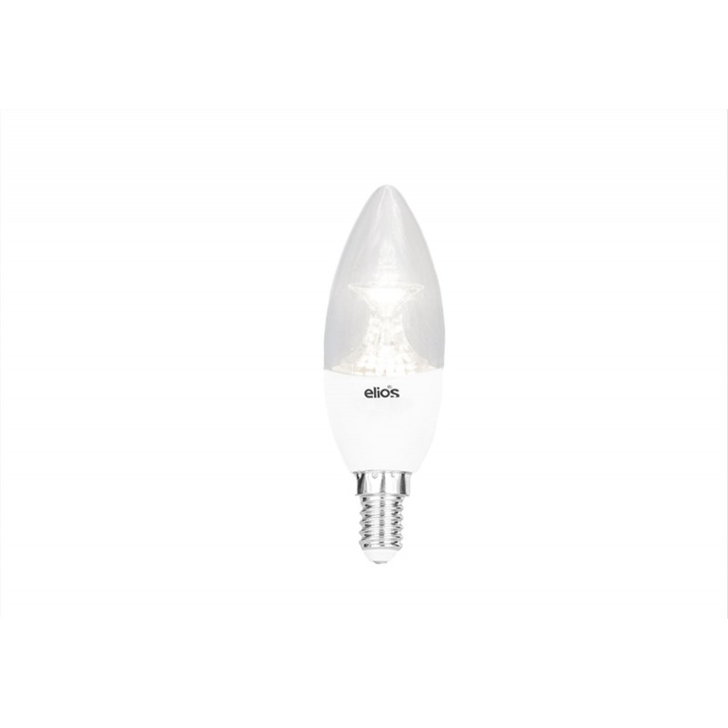 Elios CANDLE LED WITH LENS (C37) 5W Cool Daylight 6500 Kelvin E14 - WHITE BODY