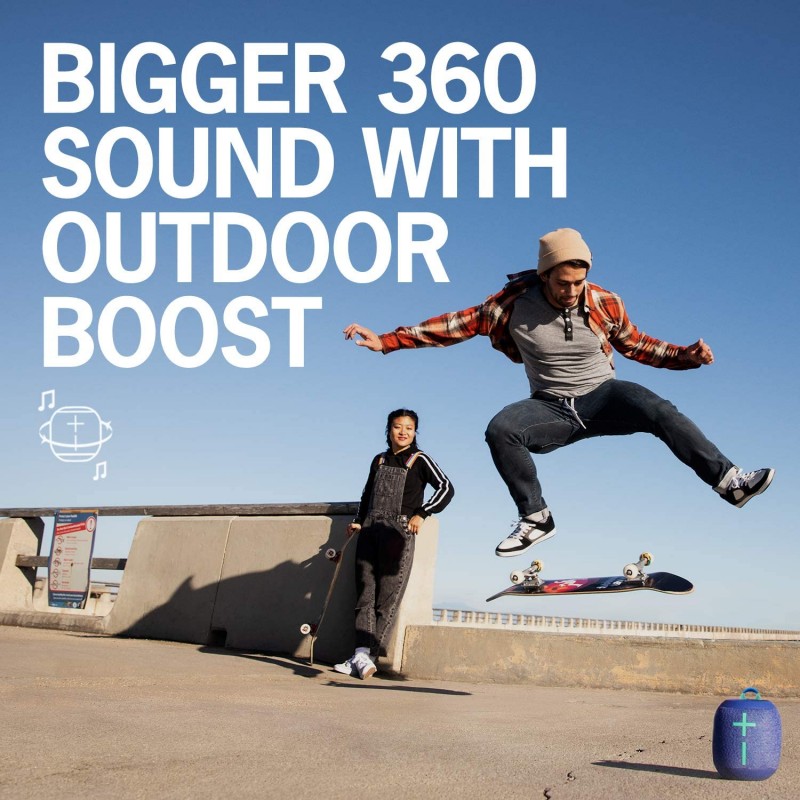 ULTIMATE EARS WONDERBOOM 2, Waterproof/Dustproof Portable Wireless BT Speaker - Bermuda Blue