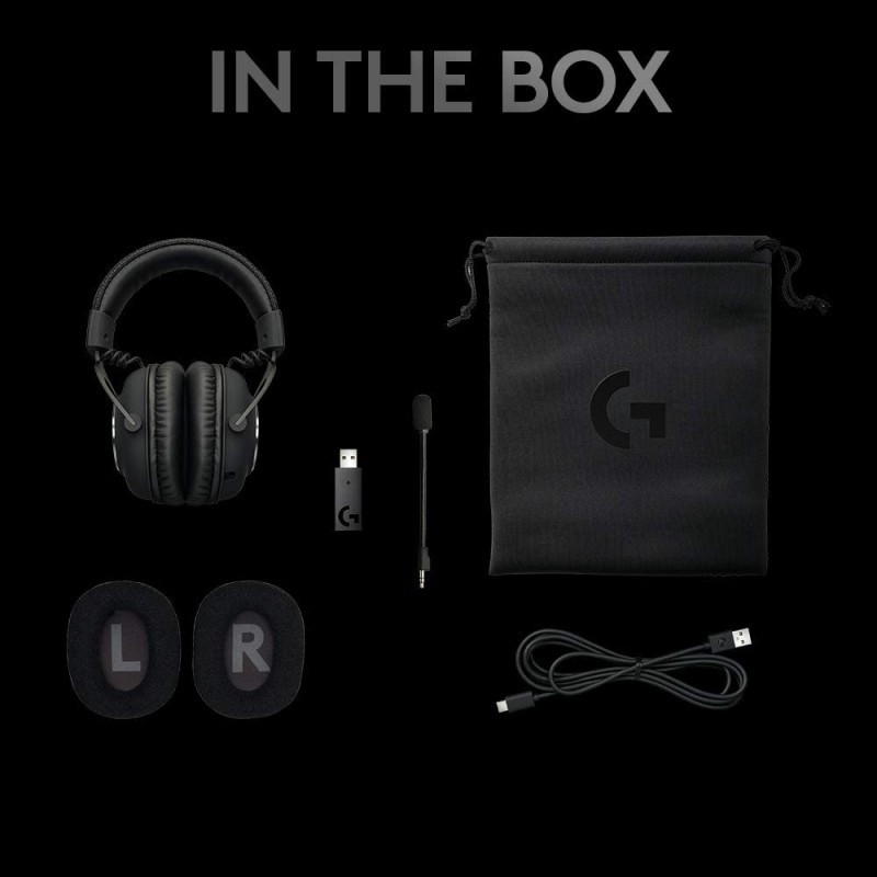 Logitech Gaming PRO X Wireless LIGHTSPEED Gaming Headset with Blue VOICE Mic Filter Tech