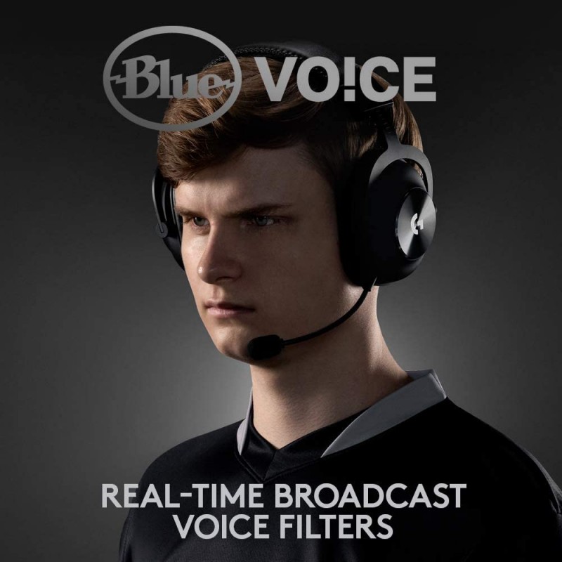 Logitech Gaming PRO X Wireless LIGHTSPEED Gaming Headset with Blue VOICE Mic Filter Tech