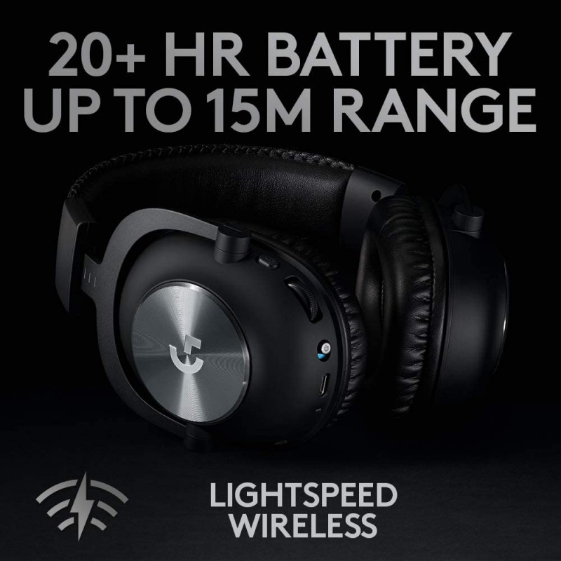Logitech Gaming PRO X Wireless LIGHTSPEED Gaming Headset with Blue VOICE Mic Filter Tech