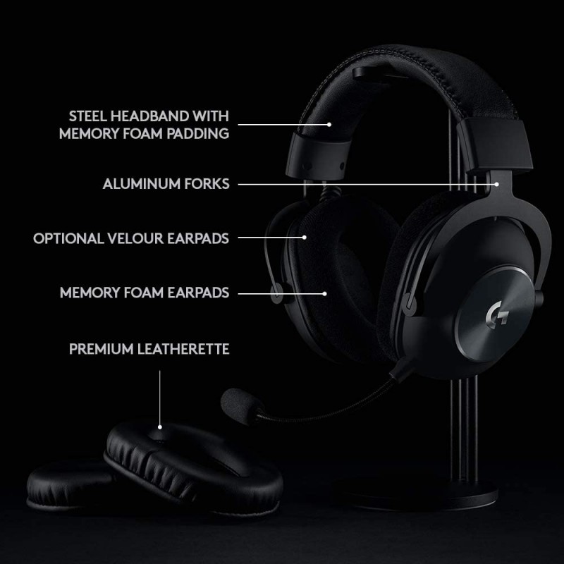 Logitech Gaming PRO X Wireless LIGHTSPEED Gaming Headset with Blue VOICE Mic Filter Tech