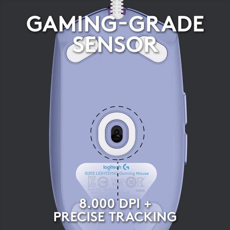 لوجيتك Gaming ماوس G203 يو اس بي – ليلاك لوجيتك Gaming ماوس G203 يو اس بي – ليلاك