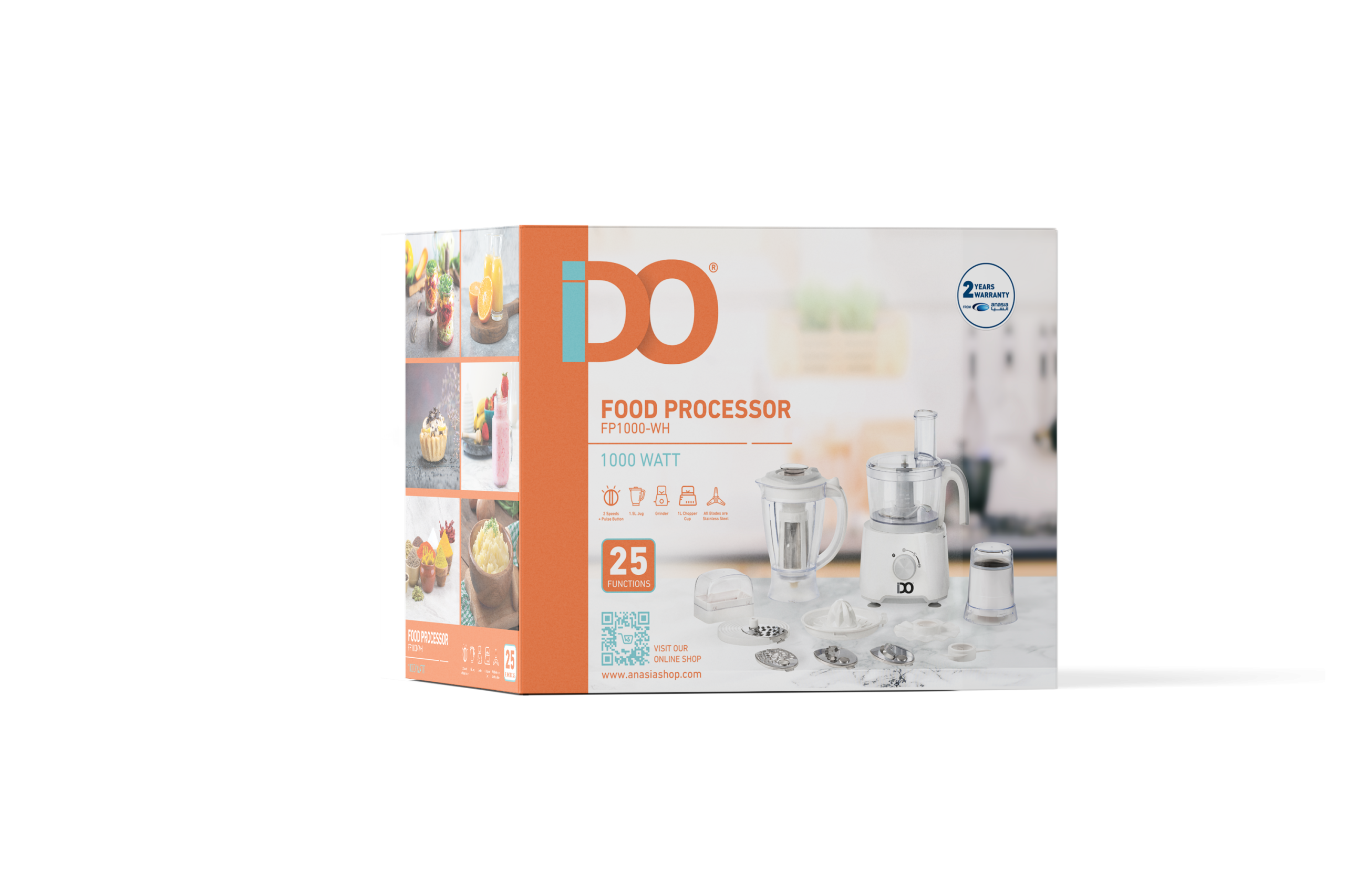 IDO Food Processor 1000 W 25 Functions – White IDO Food Processor 1000 W 25 Functions – White