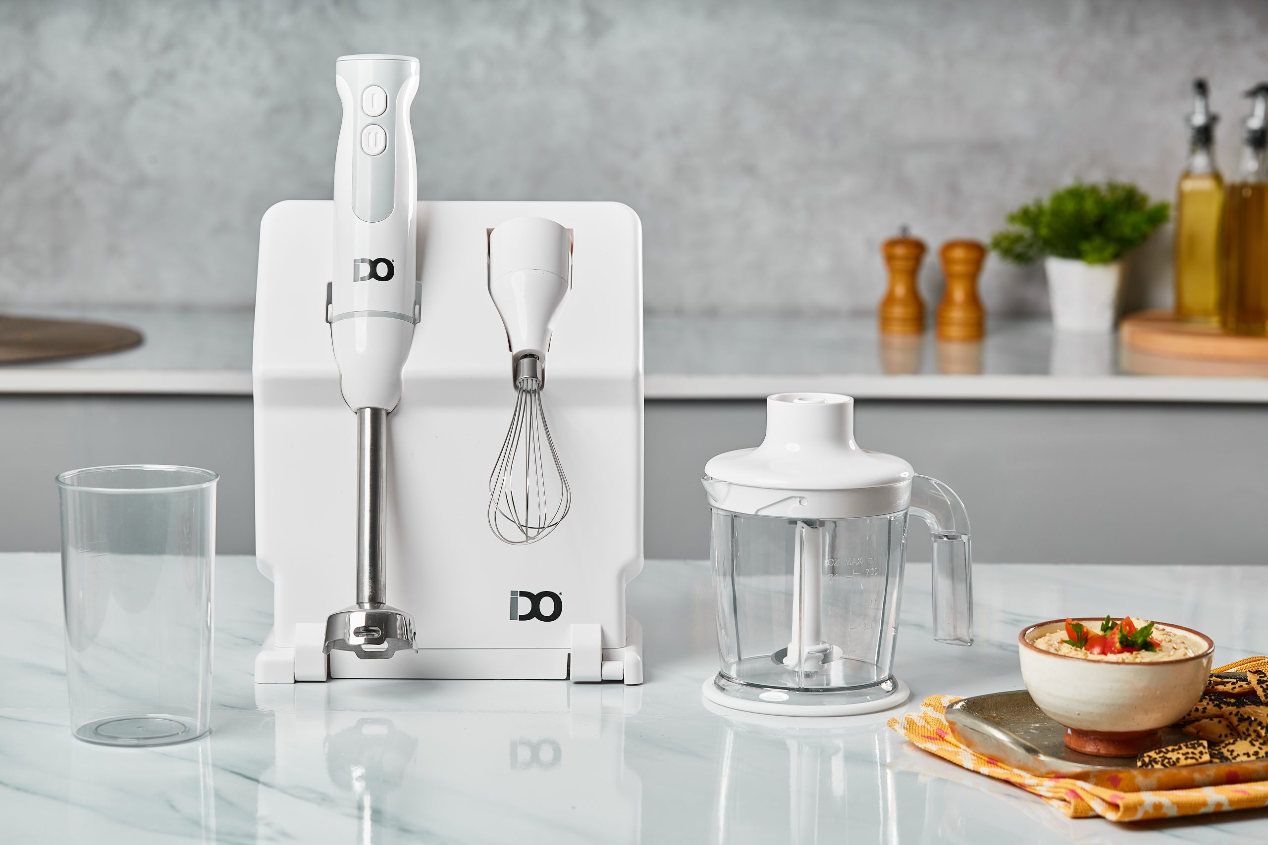 IDO Hand Blender Group with Stand 800 Watt – White IDO Hand Blender Group with Stand 800 Watt – White