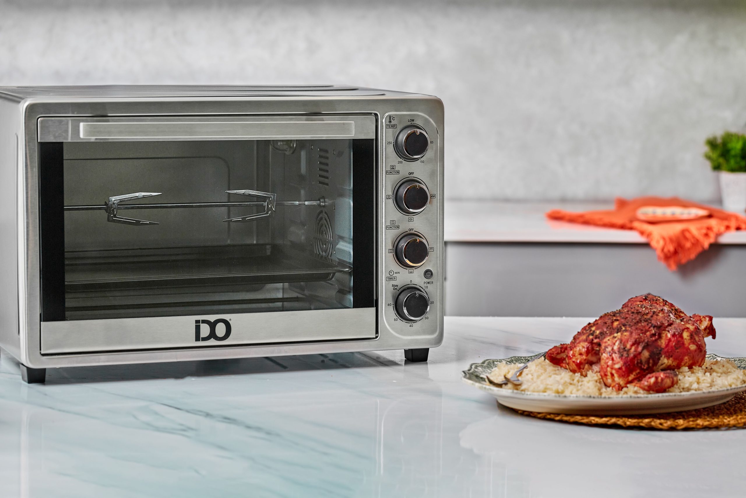 IDO Double Glass Toaster Oven 50 Liters, Silver - TO50DG-SV IDO Double Glass Toaster Oven 50 Liters, Silver - TO50DG-SV