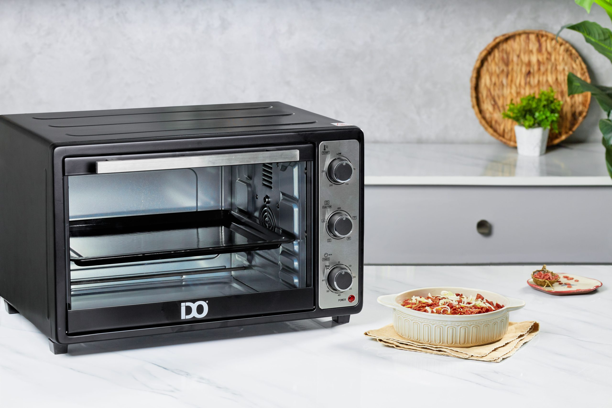 IDO Single Glass Toaster Oven 45 Liters, Black - TO45SG-BK IDO Single Glass Toaster Oven 45 Liters, Black - TO45SG-BK