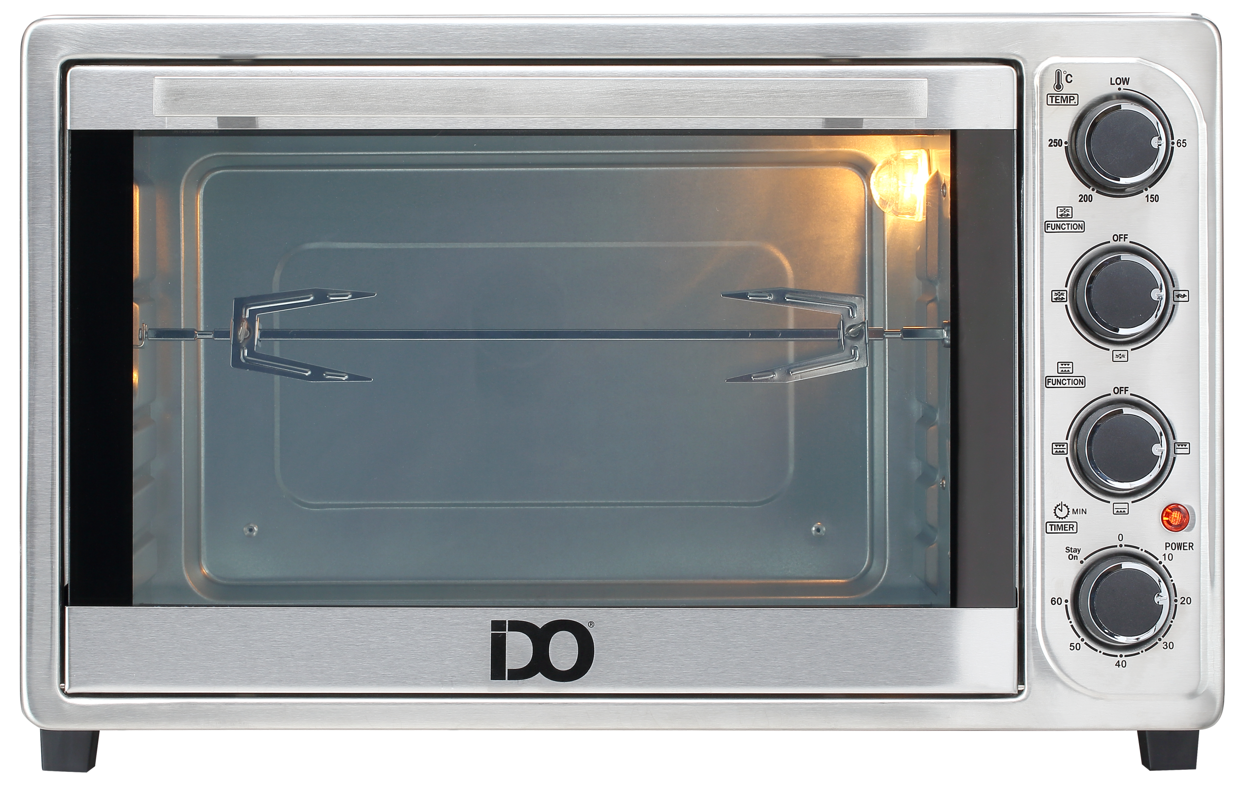 IDO Double Glass Toaster Oven 50 Liters, Silver - TO50DG-SV IDO Double Glass Toaster Oven 50 Liters, Silver - TO50DG-SV