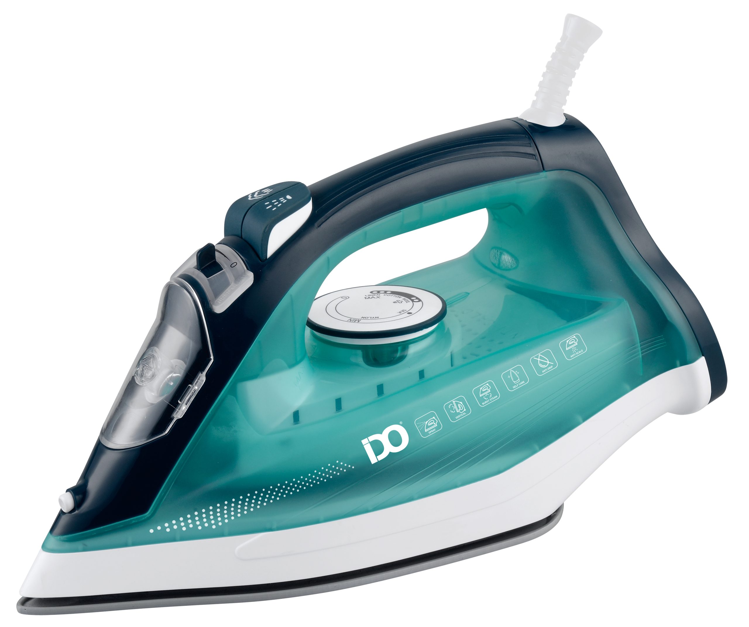 IDO Ceramic Steam Iron 2200w, Mint/Grey IDO Ceramic Steam Iron 2200w, Mint/Grey