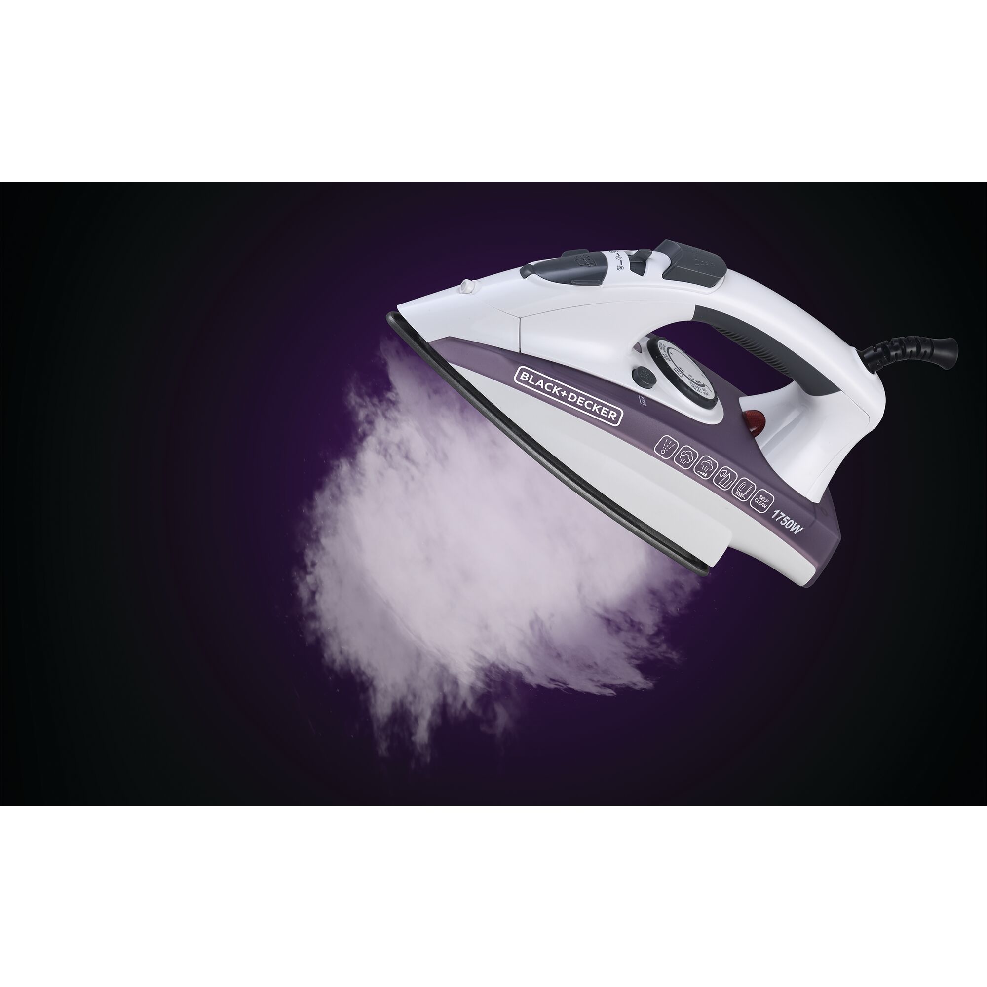 Black+Decker Ceramic Steam Iron 1750W Purple – X1750 (4) Black+Decker Ceramic Steam Iron 1750W Purple – X1750