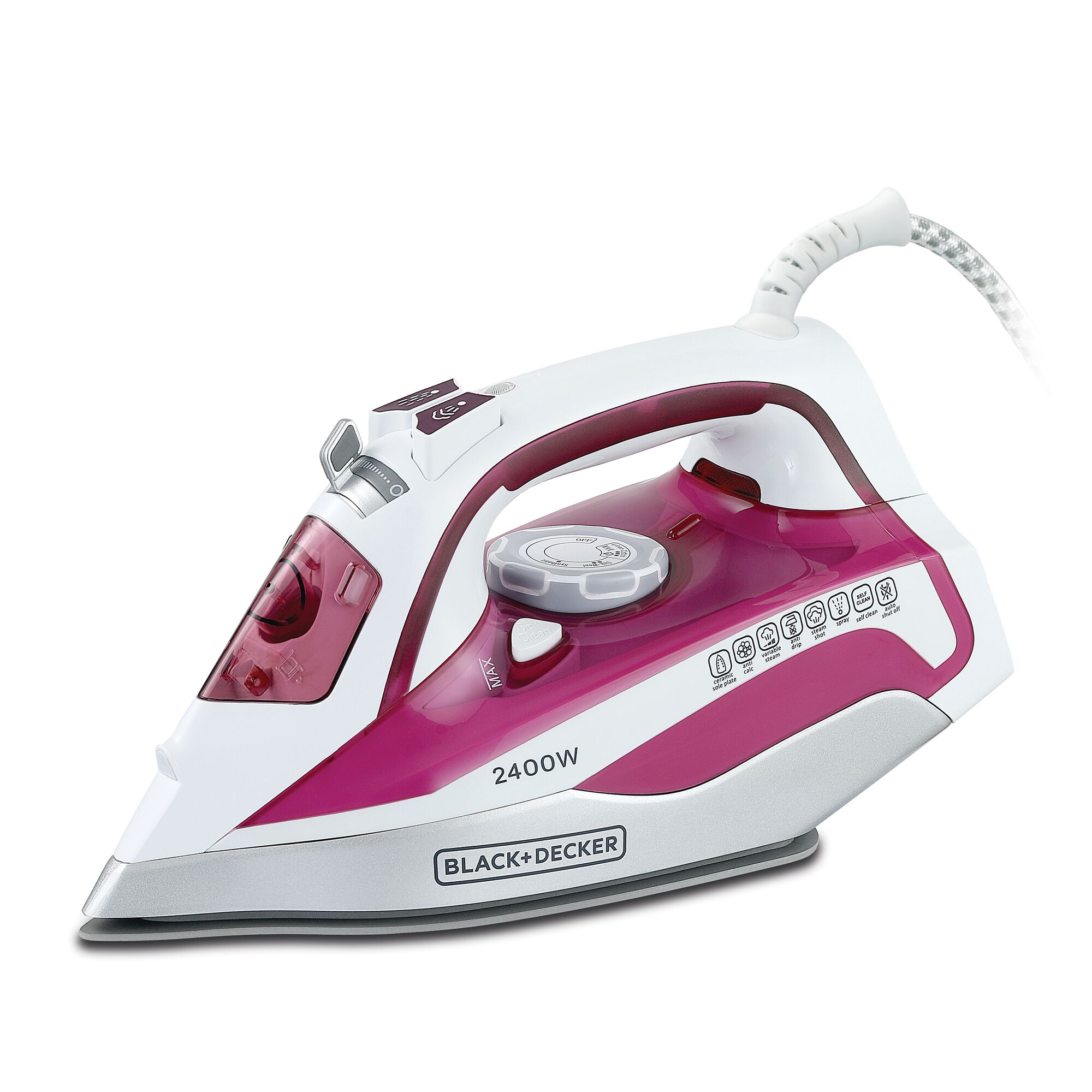 Black+Decker Ceramic Steam Iron 2400W Blue – X2400 Black+Decker Ceramic Steam Iron 2400W Blue – X2400