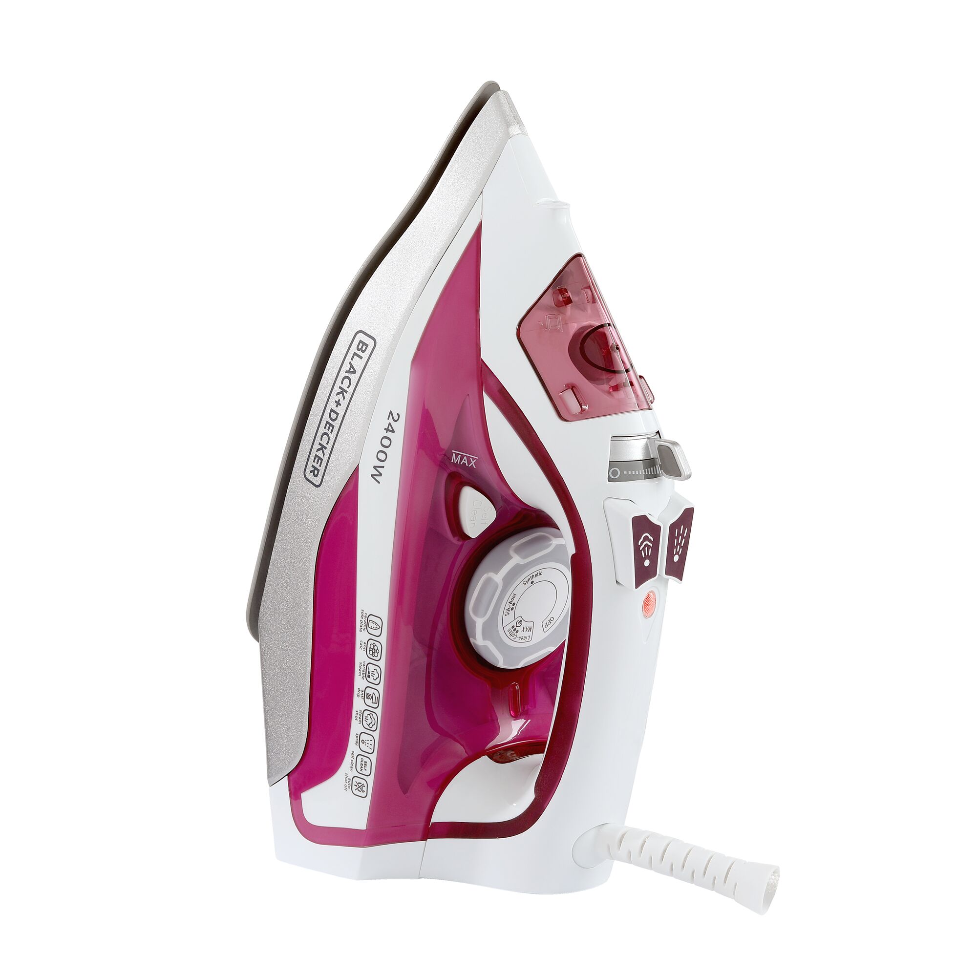 Black+Decker Ceramic Steam Iron 2400W Pink – X2400 Black+Decker Ceramic Steam Iron 2400W Pink – X2400